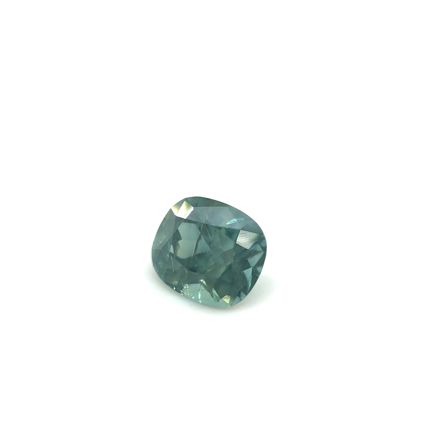 Saphir, Grün-Petrol, Kissen, 1,38 ct.