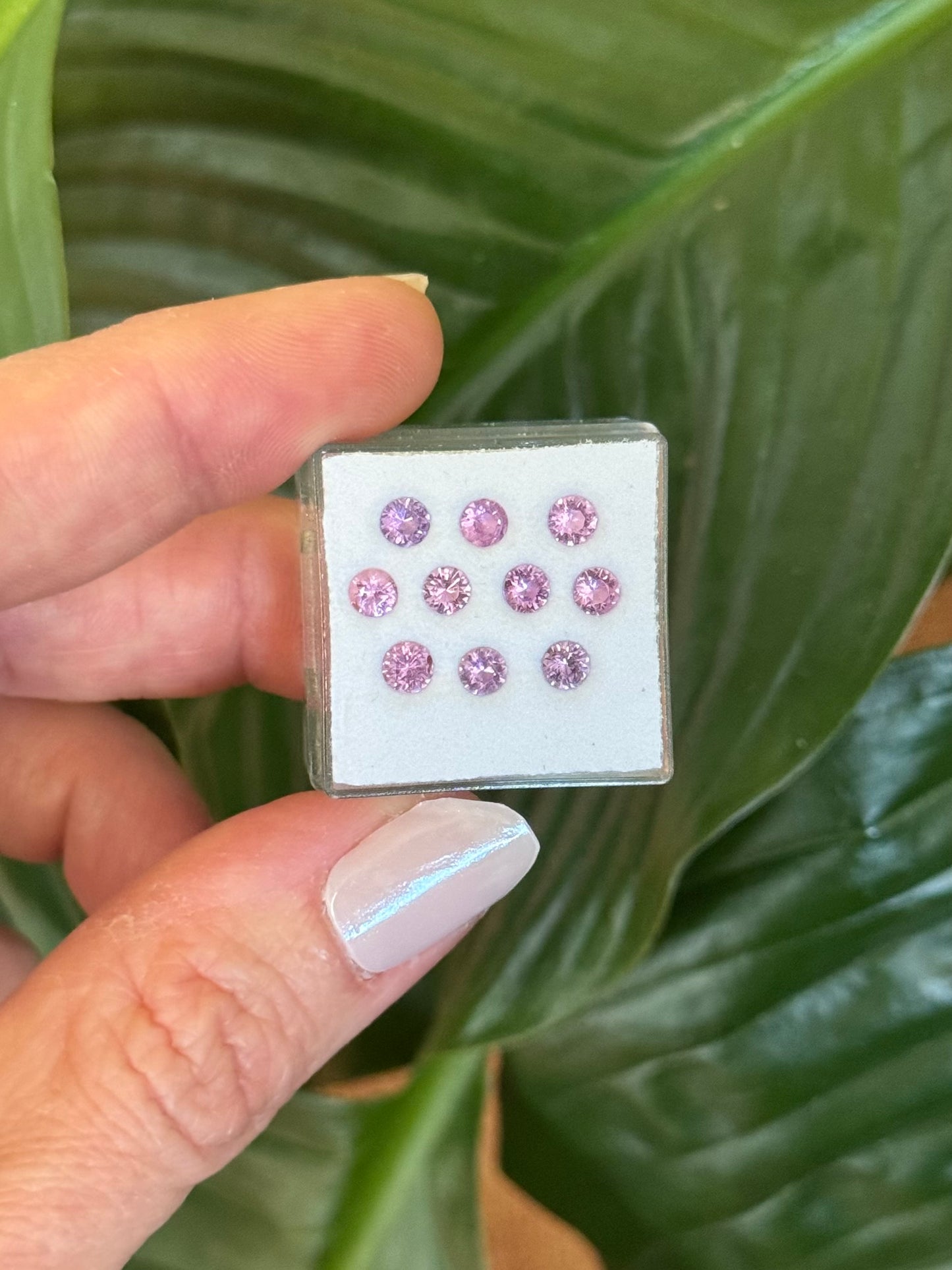 Saphir, gemischt, Rosa Violett, Rund, 0,20 ct., 3,4-3,5 mm
