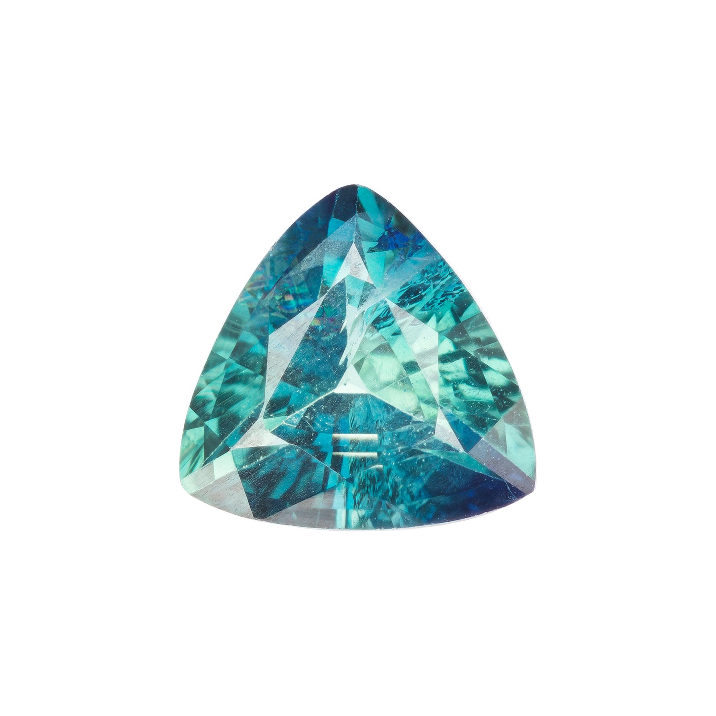 Saphir, Grün, Trillion, 0,82 ct., 6,0x6,0 mm