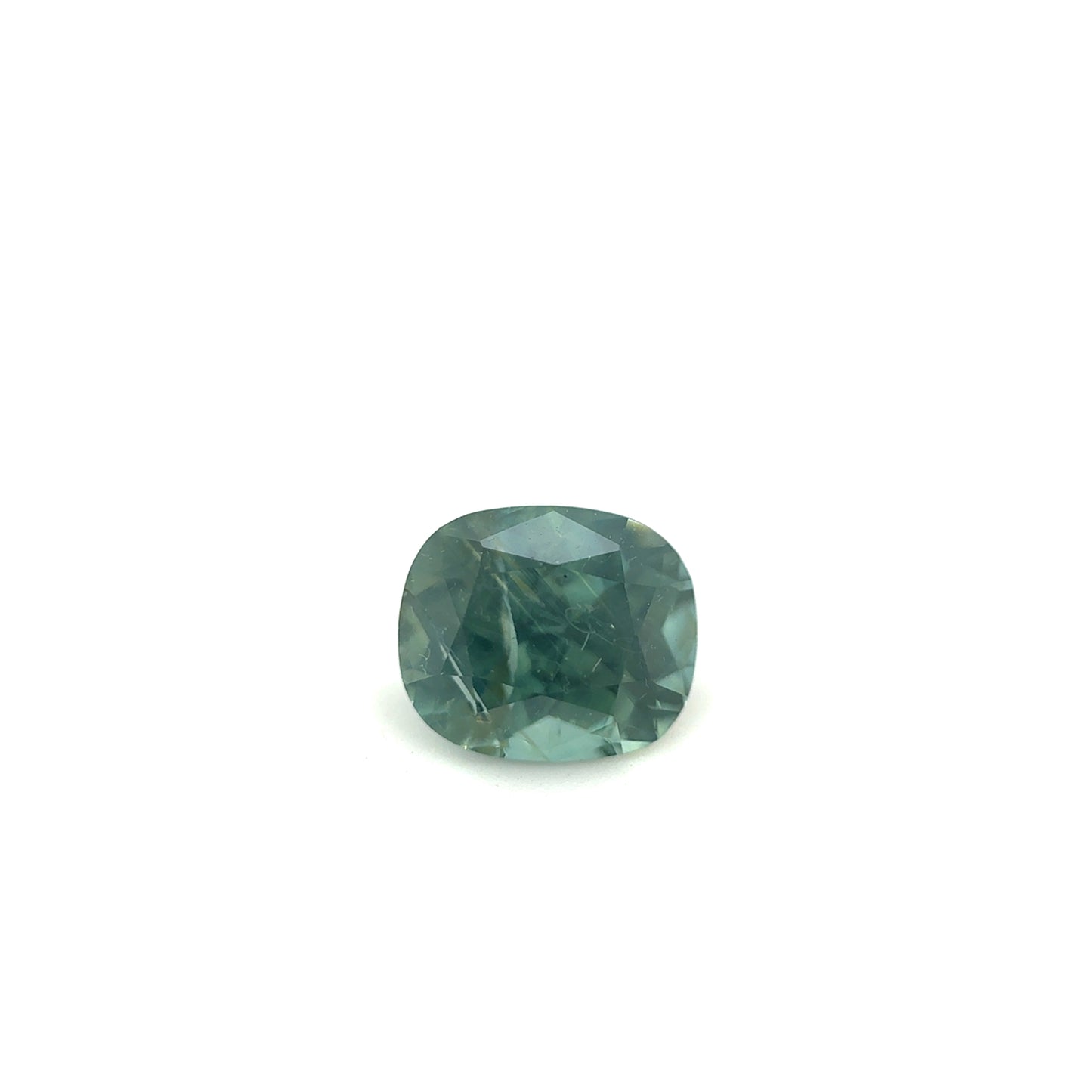 Saphir, Grün-Petrol, Kissen, 1,38 ct.