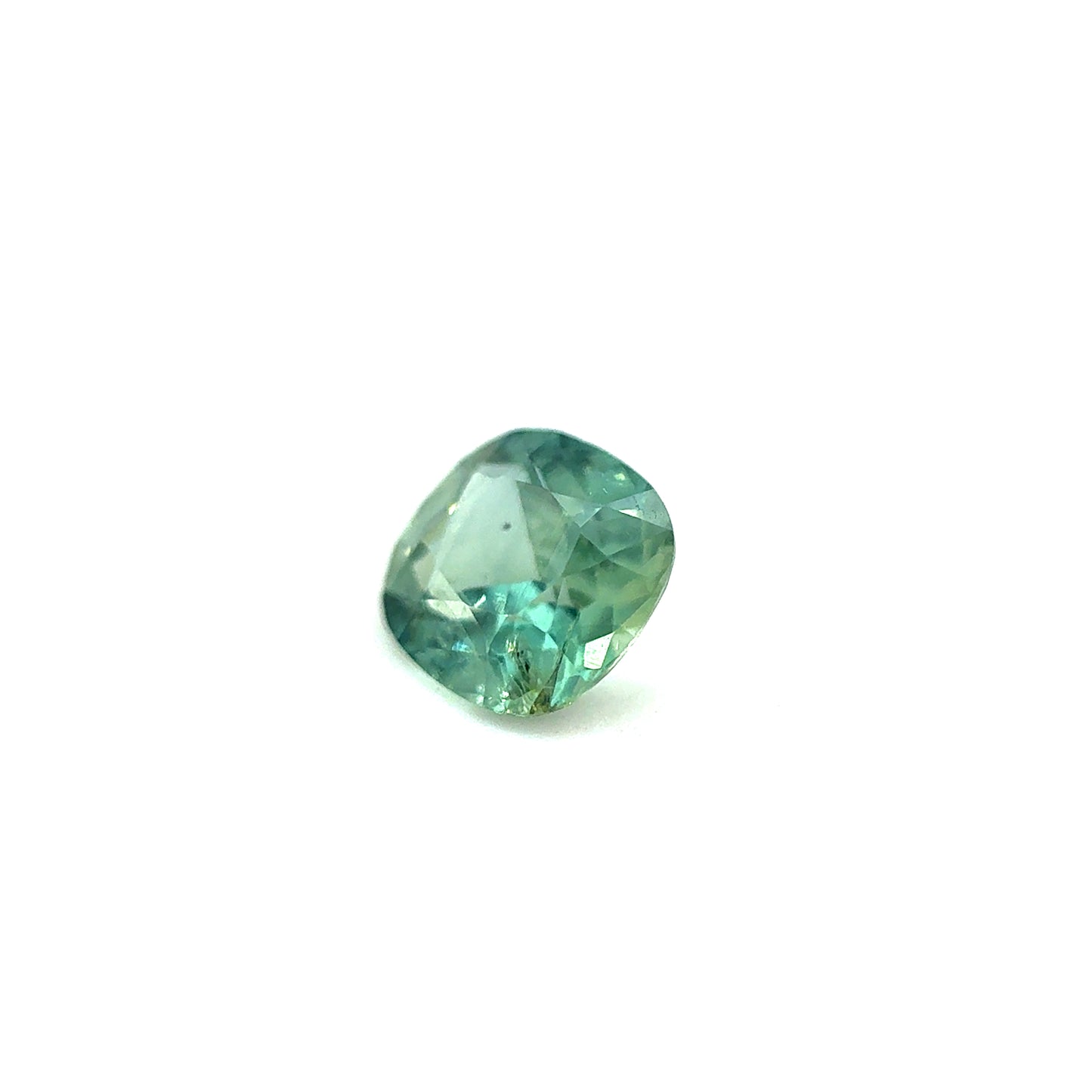Saphir, Grün-Petrol, Kissen, 0,88 ct.