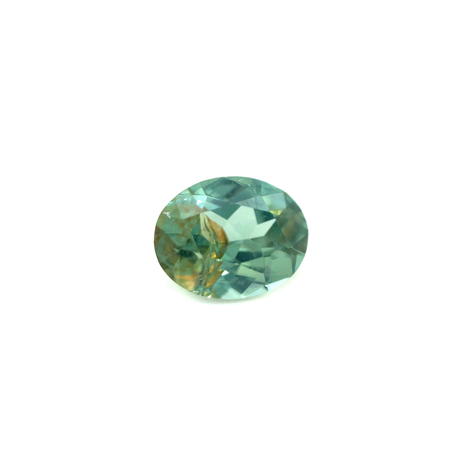 Saphir, Grün-Petrol, Oval, 0,71 ct.