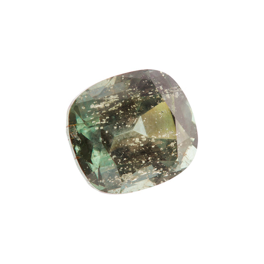 Saphir, Grau-Grün, Kissen, 2,10 ct. 6,3x7,3 mm