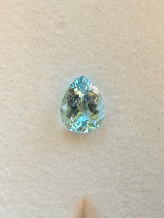 Aquamarin, Blau, Tropfen, 1,30 ct