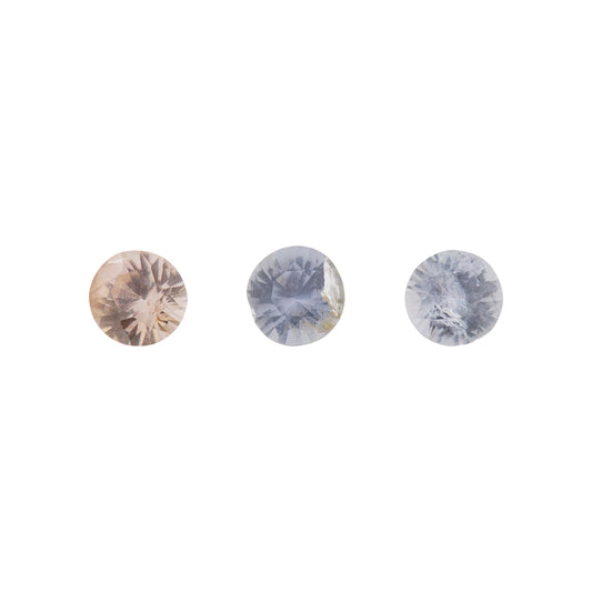 Saphir, Gemischt, Rund, 0,20 ct., 3,4-3,5mm