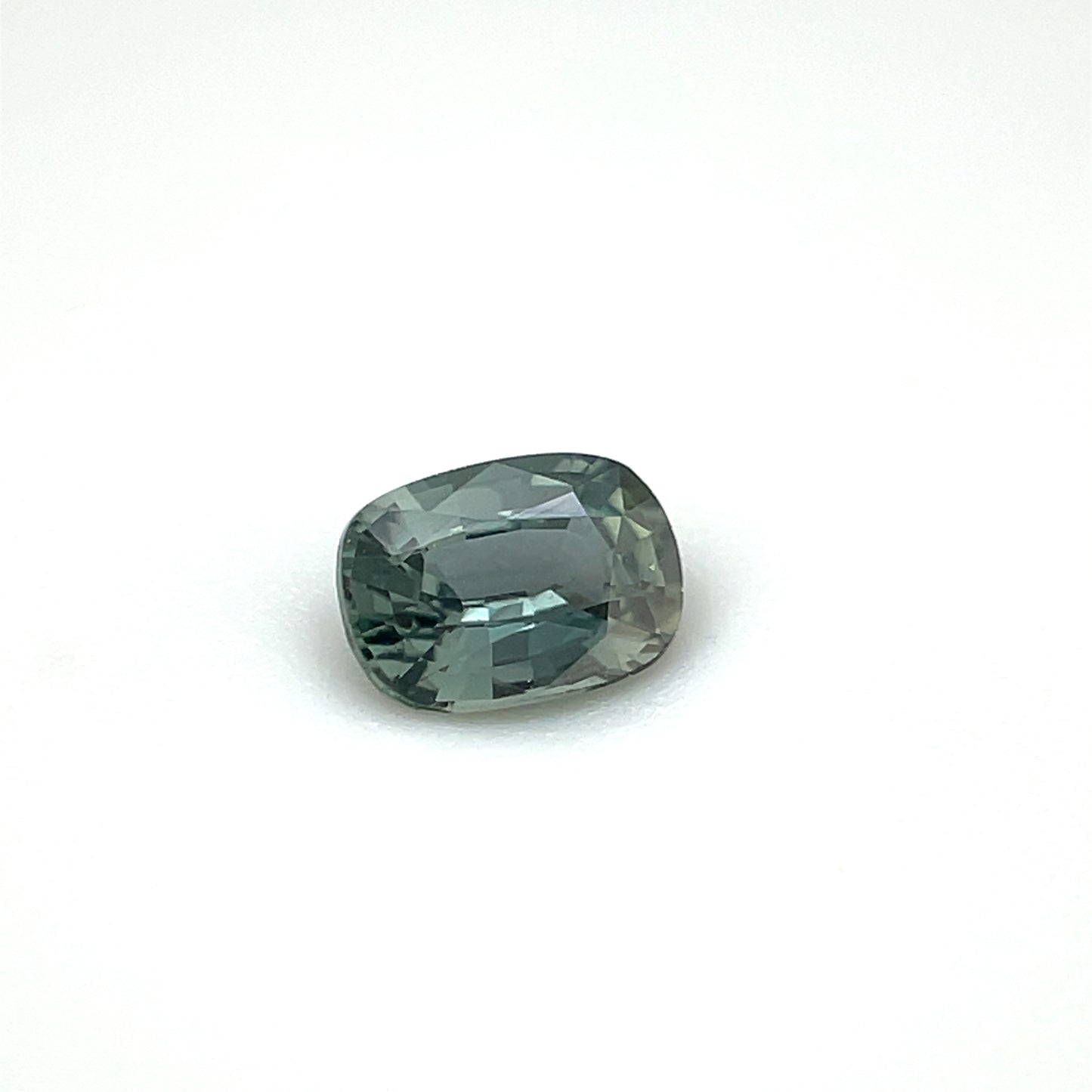 Saphir, Blau Grün, Kissen, 0,37 ct., 3,5x4,9 mm