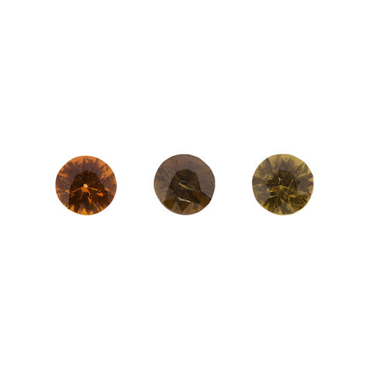 Saphir, Orange, Rund, 1,00 ct.